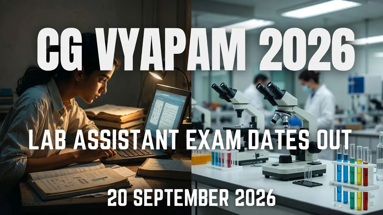 CG Vyapam Lab Assistant Exam Date 2026 Notification PDF