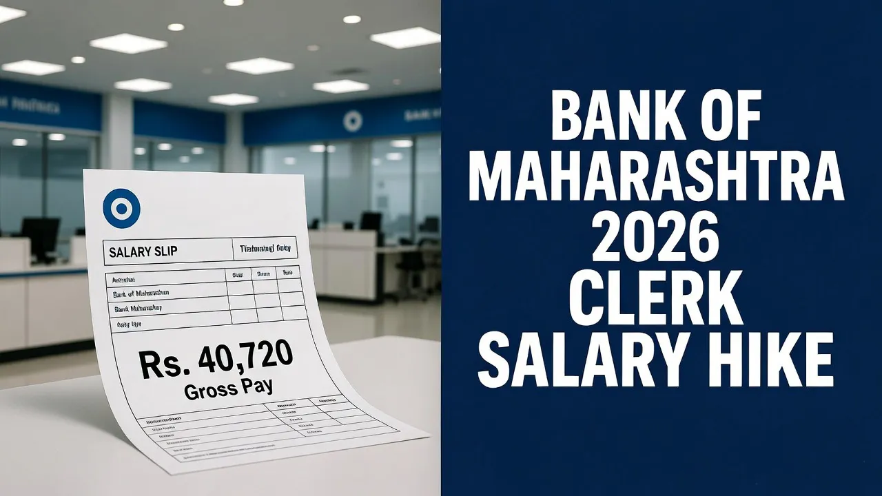 Bank of Maharashtra Clerk Salary 2026 notification details, pay slip breakdown, and online application guide for banking aspirants.