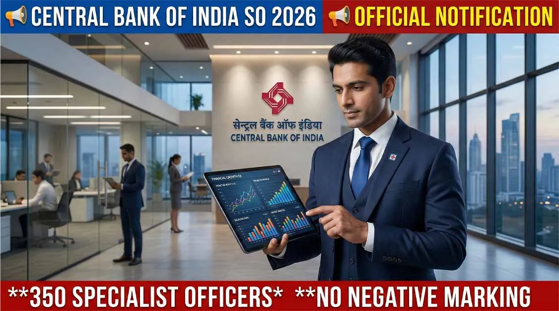 Central Bank of India SO Recruitment 2026 Notification PDF Apply Online