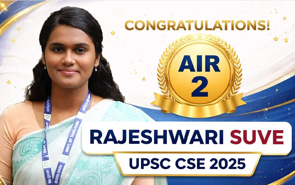 Rajeshwari Suve UPSC CSE 2025 AIR 2 From Deputy Collector to IAS