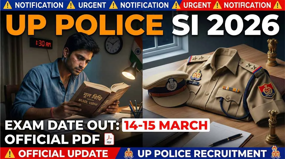 UP Police SI Exam Date 2026 Out Notification PDF